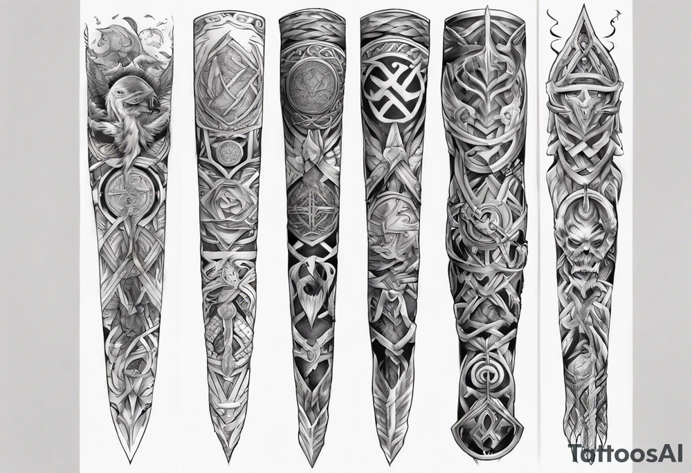 norse
 arm sleeve tattoo idea