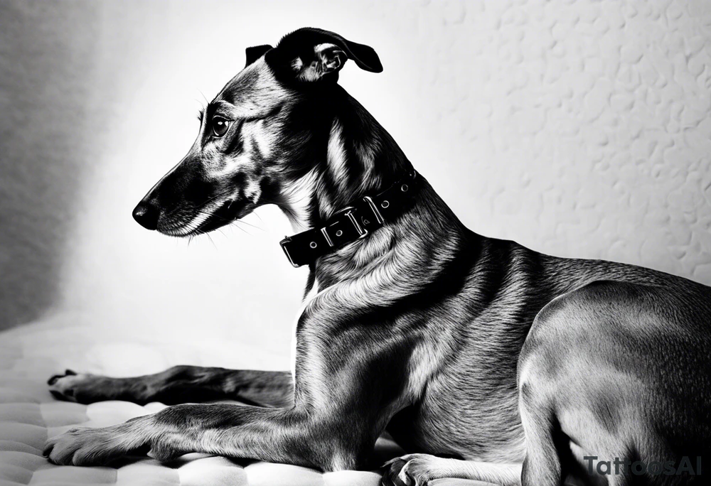 Soft brindle whippet tattoo idea