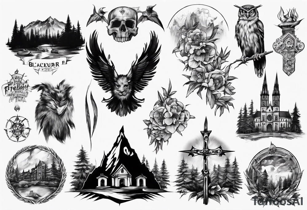 Blackforest freiburg city tattoo idea