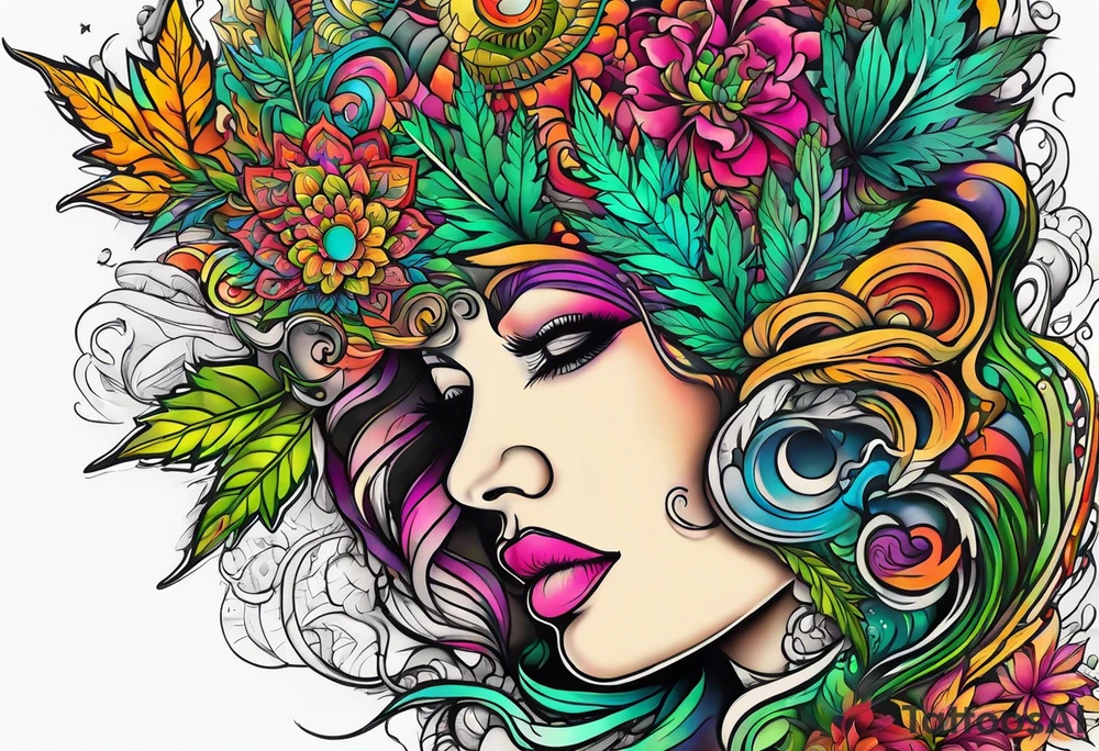 Marijuana and Psychedelic inspired tattoo tattoo idea
