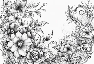 Flowers and plants tattoo idea