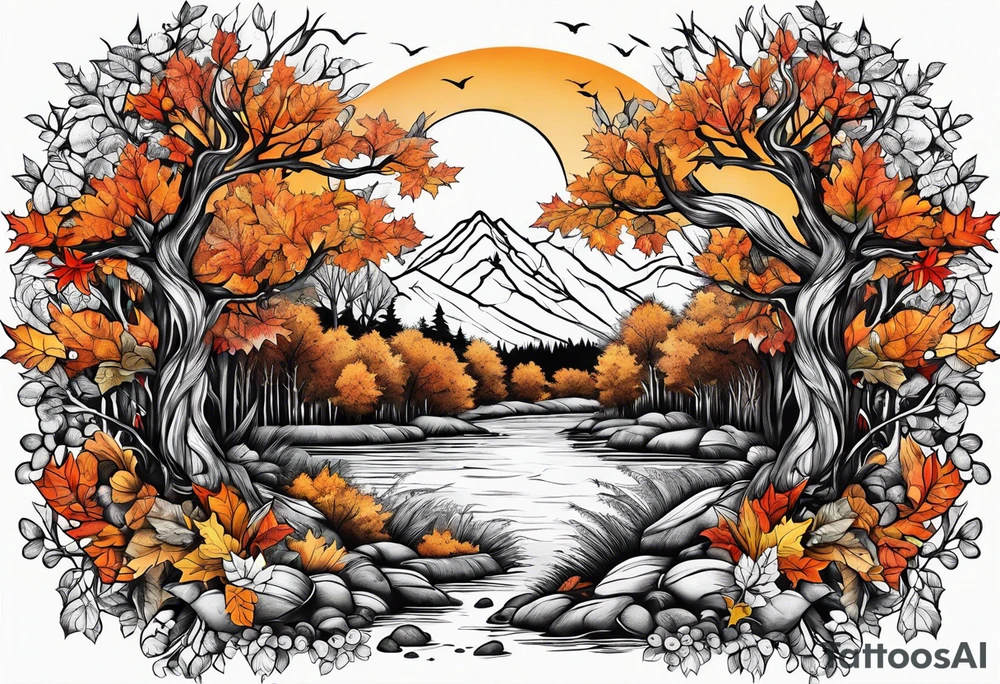 fall foliage tattoo idea