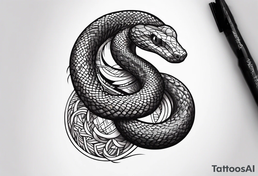sly word form as snake tattoo idea