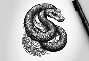sly word form as snake tattoo idea
