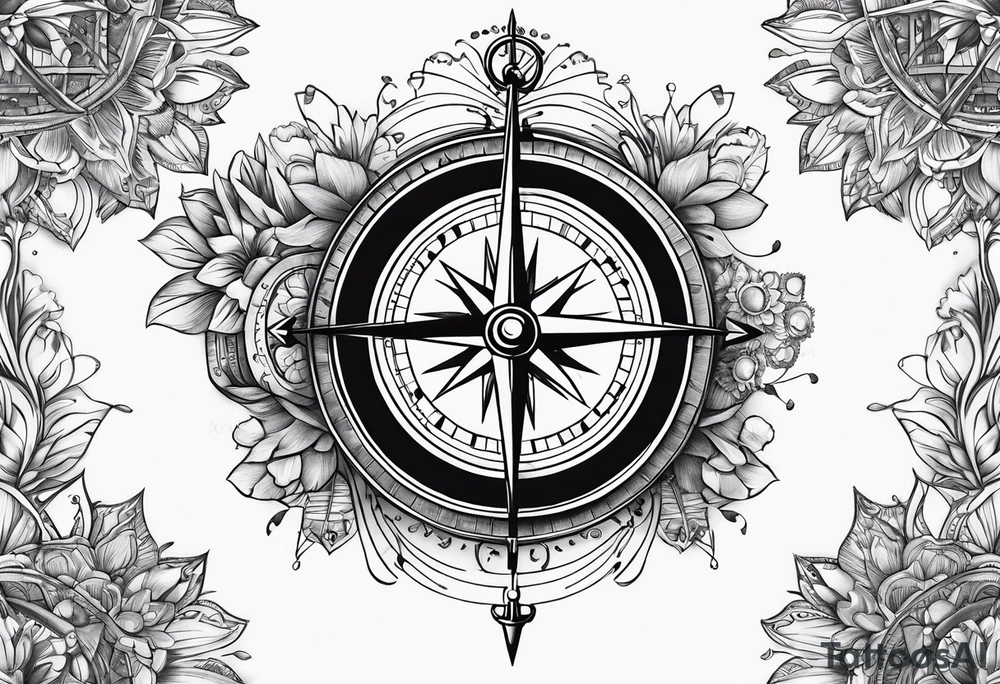 Musical compass tattoo idea