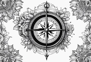 Musical compass tattoo idea