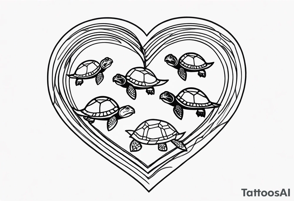 turtles and hearts tattoo idea