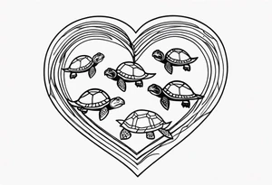turtles and hearts tattoo idea