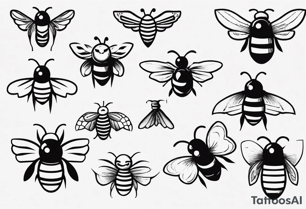 comic biene im flug tattoo idea