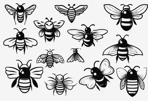 comic biene im flug tattoo idea