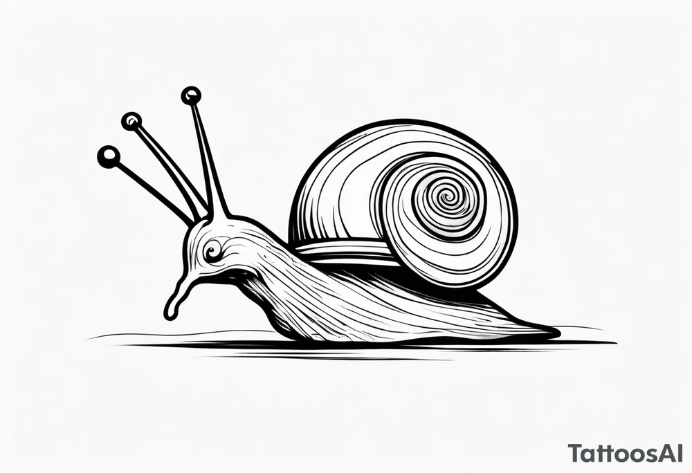 Snail with pirate hat tattoo idea