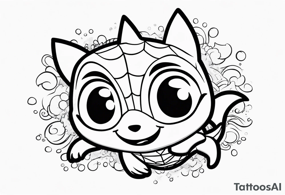 Paw patrol Spider-Man baby shark tattoo idea