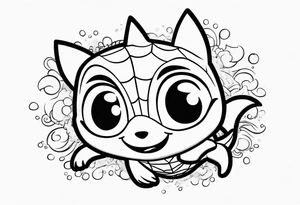 Paw patrol Spider-Man baby shark tattoo idea