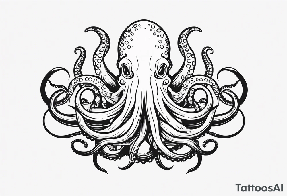 kraken with tentacles tattoo idea