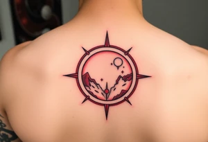 round tattoos with space theme. It can have red color tattoo idea