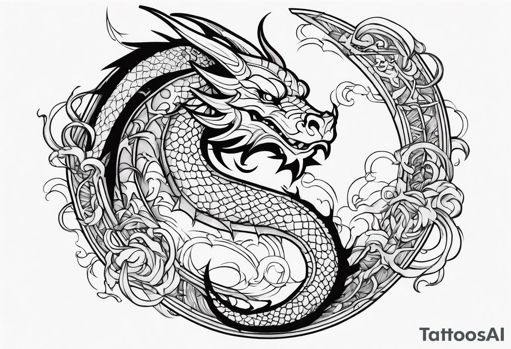 Dragon in lumbals man tattoo idea