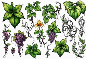 Plant powered with growing vines tattoo idea