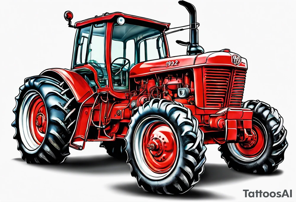 Flower, tractor, Henry D, 1942-2024, remembrance tattoo idea