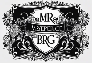 letters: "MRBG" underlined, equally separated
simple, clear, plain, unadorned, no background tattoo idea