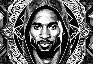 Kobe Bryant logo made with geometrical snake scales tattoo idea