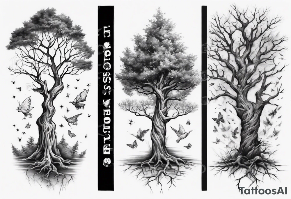 Two trees forearm tattoo idea