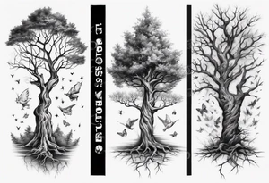 Two trees forearm tattoo idea