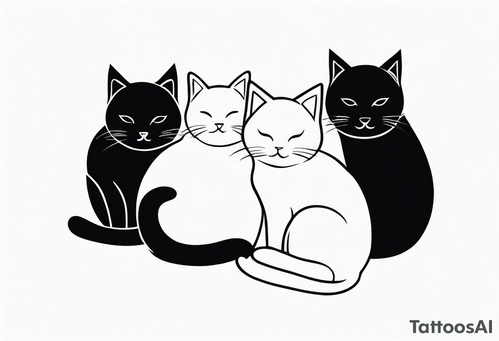 Three tiny cats tattoo idea