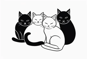 Three tiny cats tattoo idea