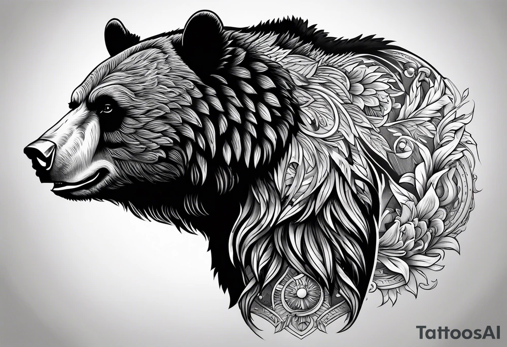 Angry Black Bear, American traditional tattoo idea Angry Black Bear, American traditional tattoo idea