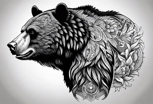 Angry Black Bear, American traditional tattoo idea