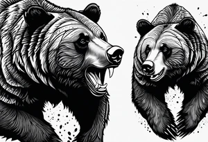 Grizzly Bear with a look of strength in their eyes tattoo idea