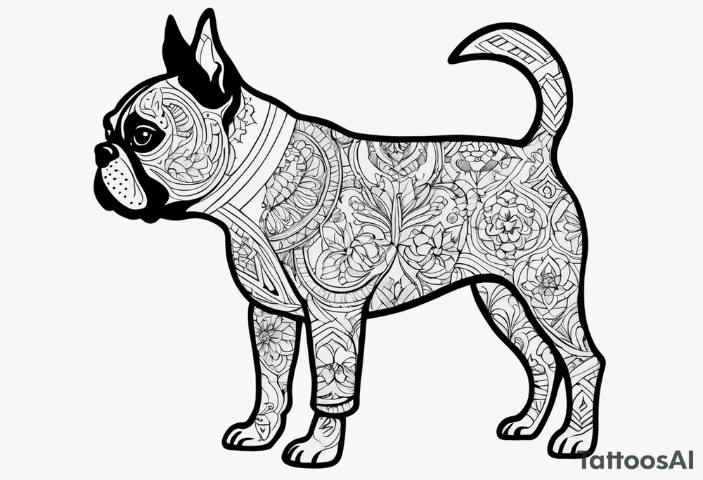 boston terrier tattoo idea