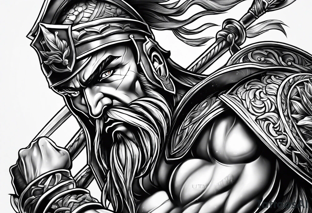 Macedonian warrior fighting tattoo idea