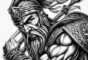 Macedonian warrior fighting tattoo idea