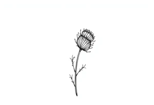 thistle minimalist fin line for hand with message tattoo idea