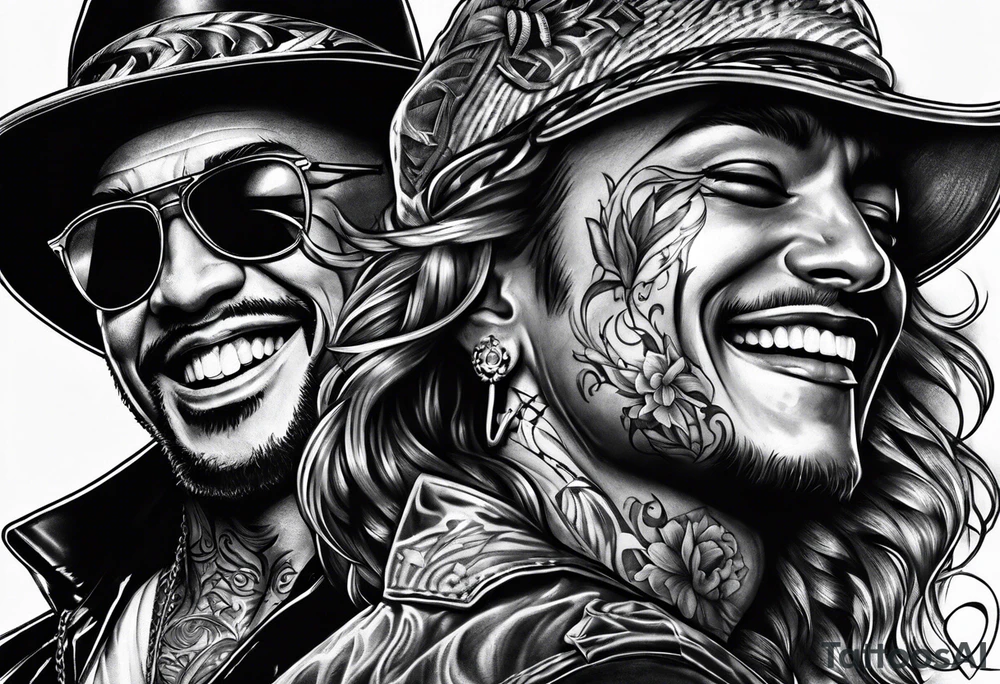 Smile now cry later gangster art tattoo idea