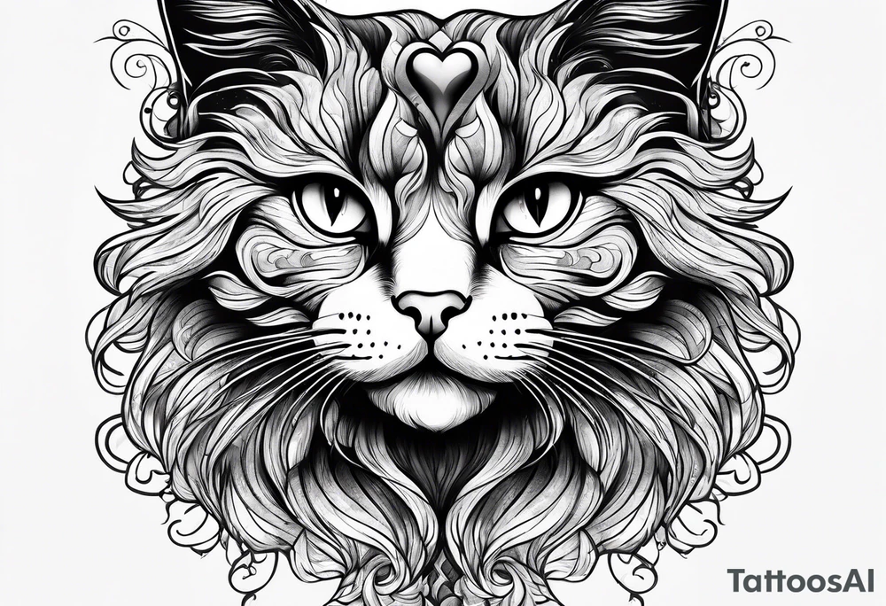 A cat with a heart tattoo idea