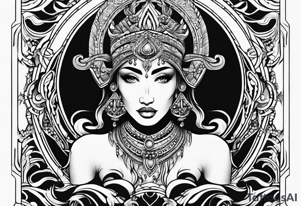 Aquarius tattoo in a tribal design tattoo idea