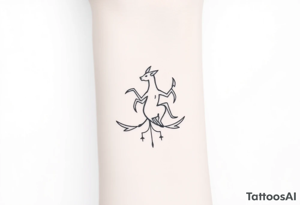 Vintage Aquarius elegant tattoo idea