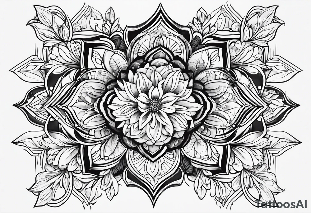 floral geometric shaped into a point tattoo idea floral geometric shaped into a point tattoo idea