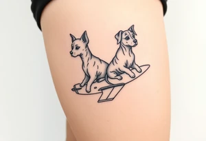 two dogs on an airplane tattoo idea