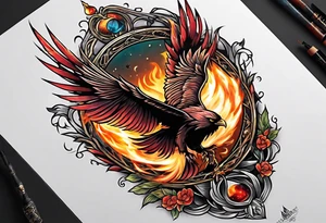 HARRY POTTER PHEONIX WORLD BASED SLEEVE tattoo idea