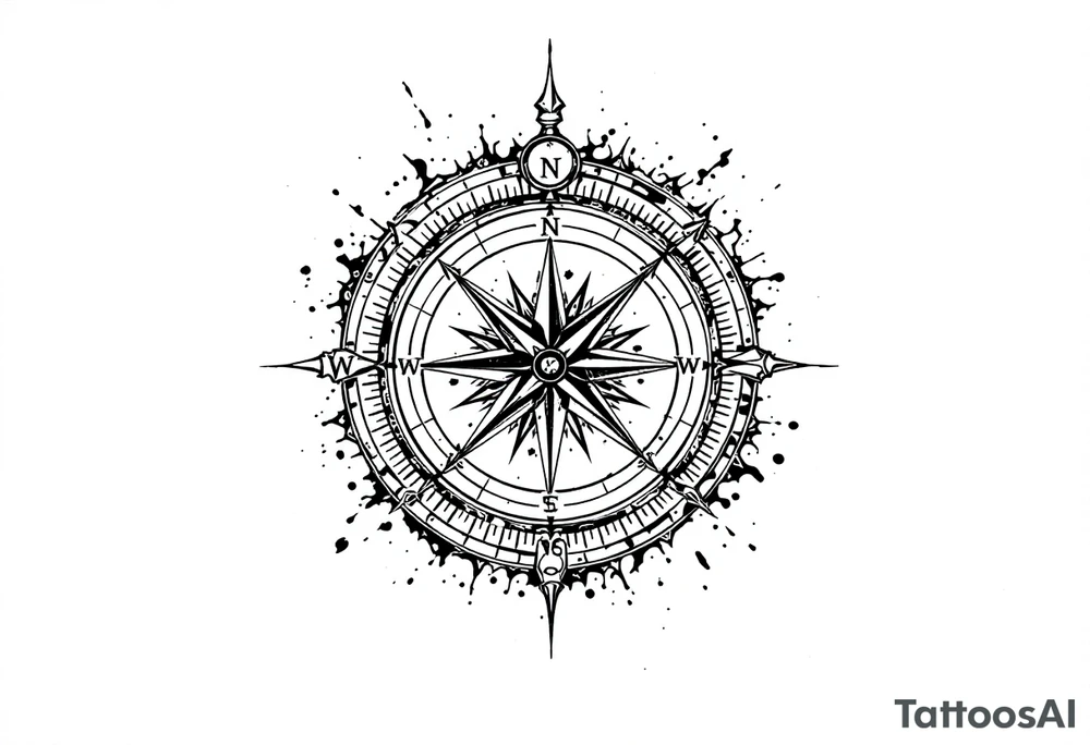 A compass that has a significance to Africa or Nigeria. On the top of the compass write a random longitude. On the bottom of the compass write out a random latitude tattoo idea