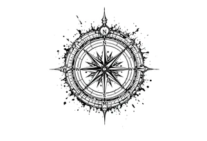 A compass that has a significance to Africa or Nigeria. On the top of the compass write a random longitude. On the bottom of the compass write out a random latitude tattoo idea