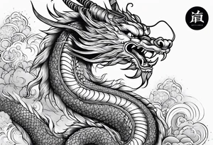 japanese dragon, celestial, cross, snowflake, tattoo idea