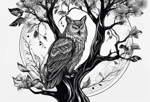 animals in trees tattoo idea
