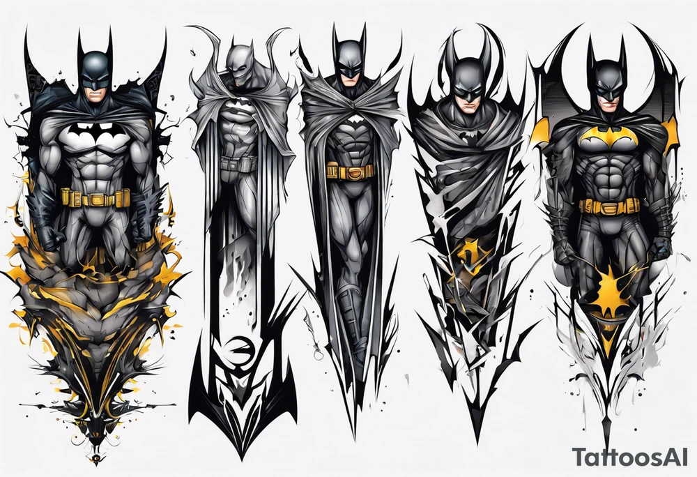 batman gotham sleeve tattoo idea