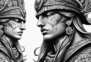 Statue kopf gebrochen tattoo idea