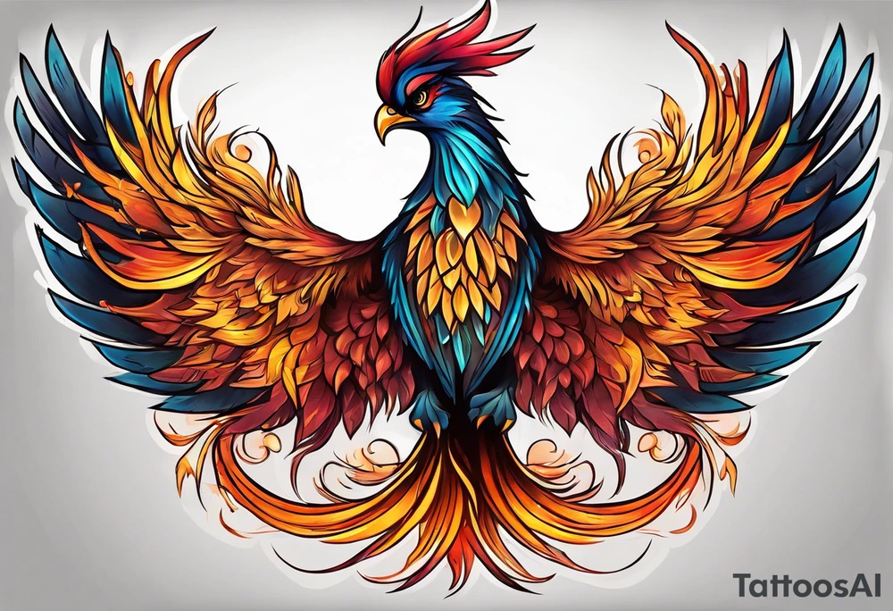 Phoenix artistic tattoo idea