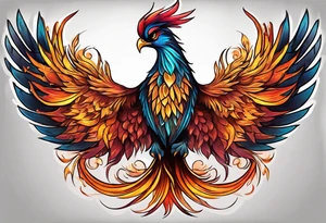 Phoenix artistic tattoo idea